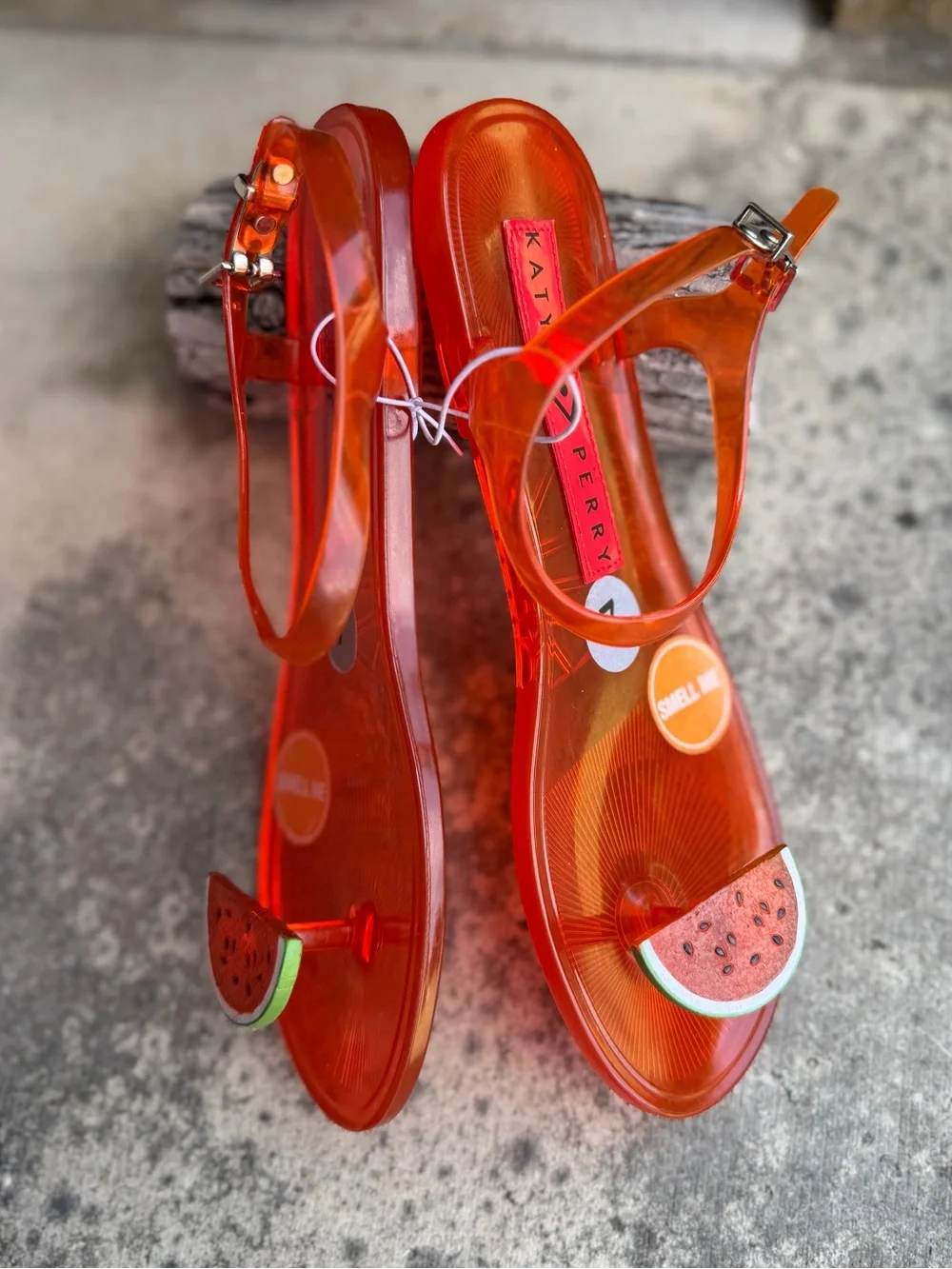 Katy Perry Jelly Watermelon Red Summer Sandals - Women NWT Sz-7. F - Picture 3 of 9